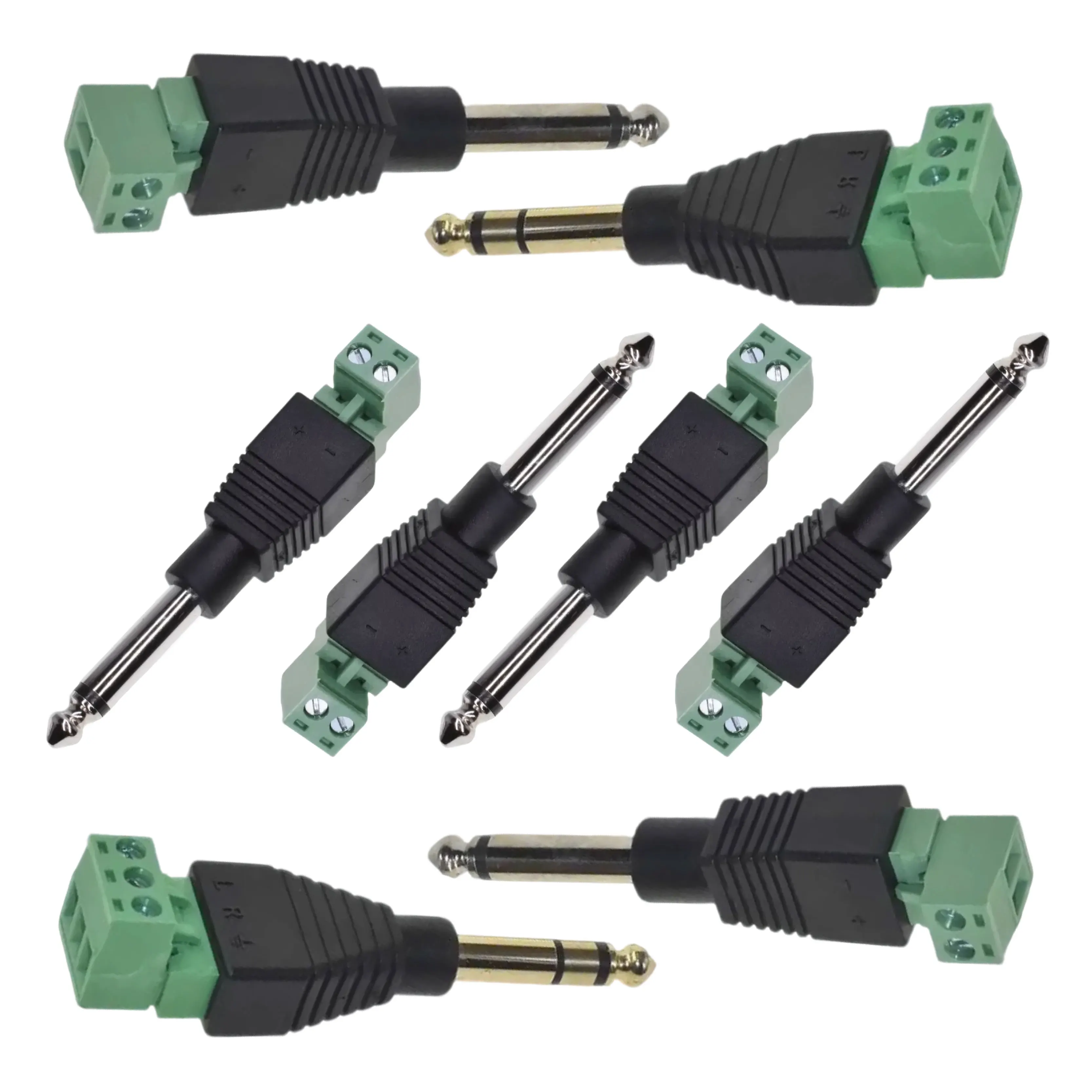 

2Pcs 6.3mm 3/4pole Mono Stereo Audio and Video Male Plug with Shielded Terminal Plug Adapter Free Solder