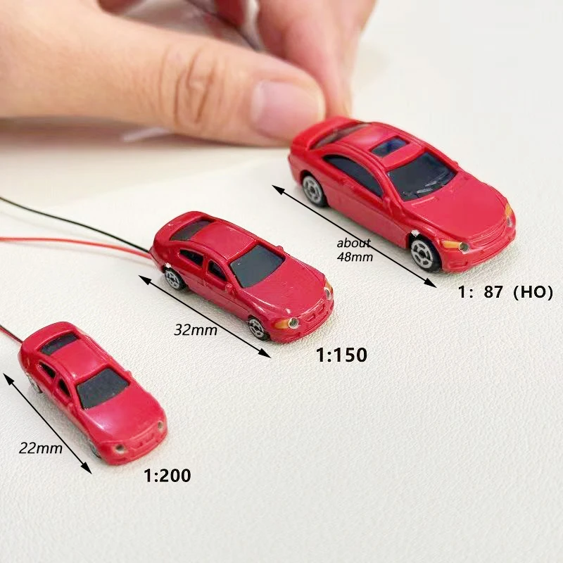 Clearance 5/10/50pcs 12V plastic car model with led car landscape City sand table scale model train railway decoration