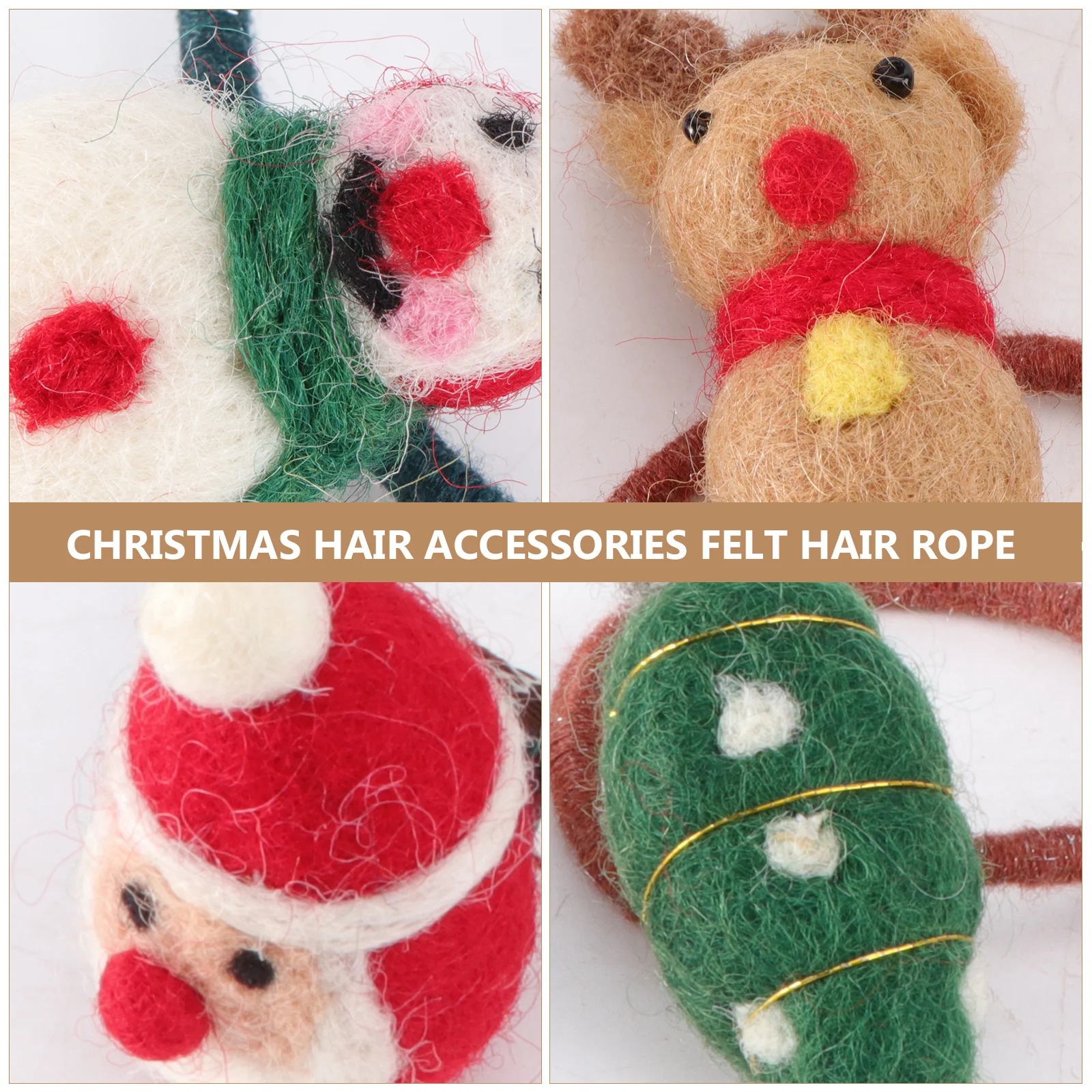 

5Pcs Christmas Hair Ties Elk Hair Band Stretchy Ponytail Holder Ideal for Photo Shoots Dancing Birthdays Holiday Gifting