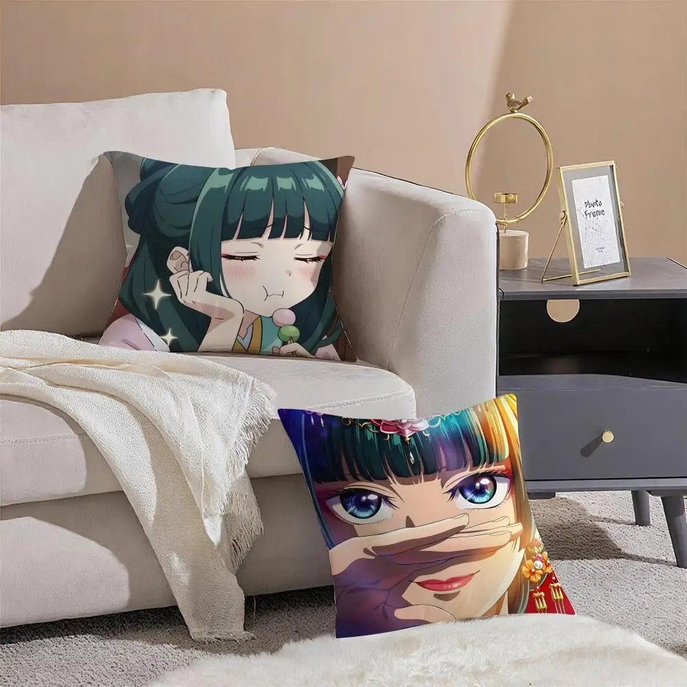 Classic Japanese Anime T-The Apothecary Diaries Cushion Cover Throw Pillow Cover Hidden Button Durable Polyester Chair Cushion