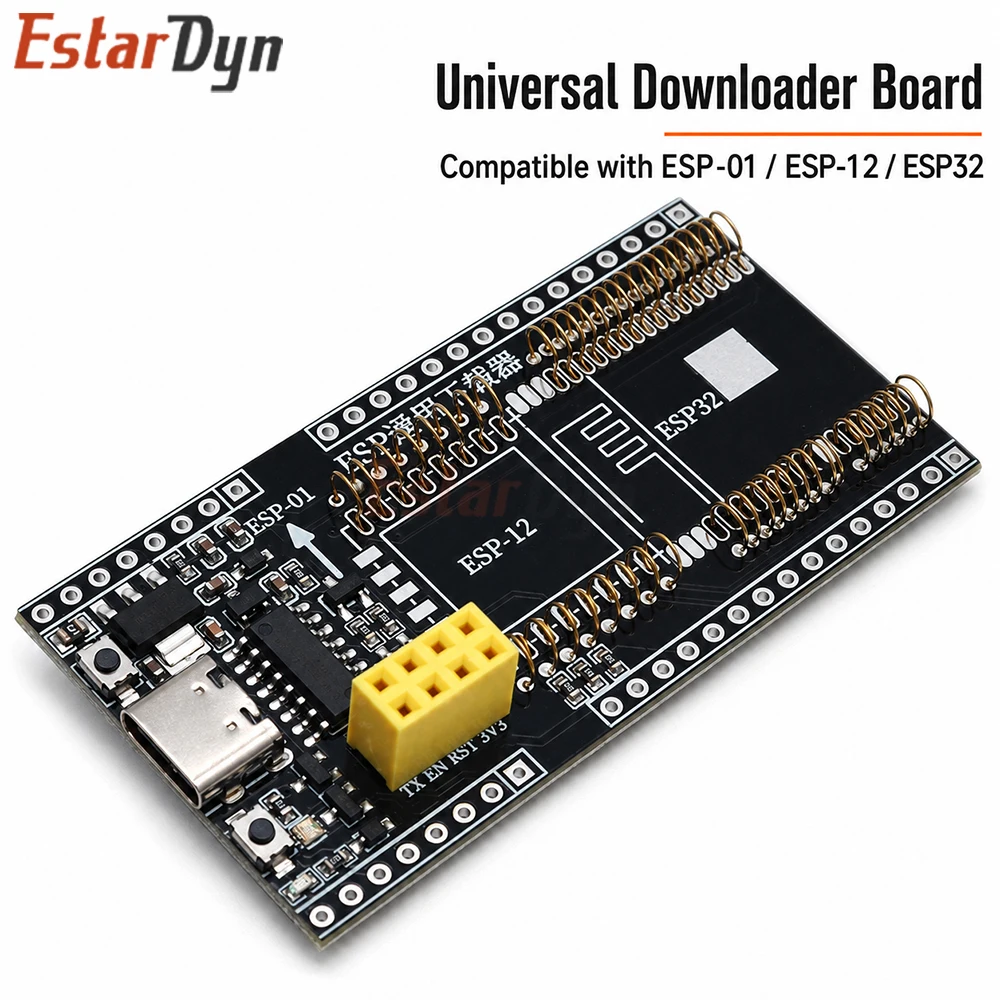 Estardyn ESP8266 ESP32 Programmer Downloader Burner Test Socket for ESP-01 ESP01S ESP12