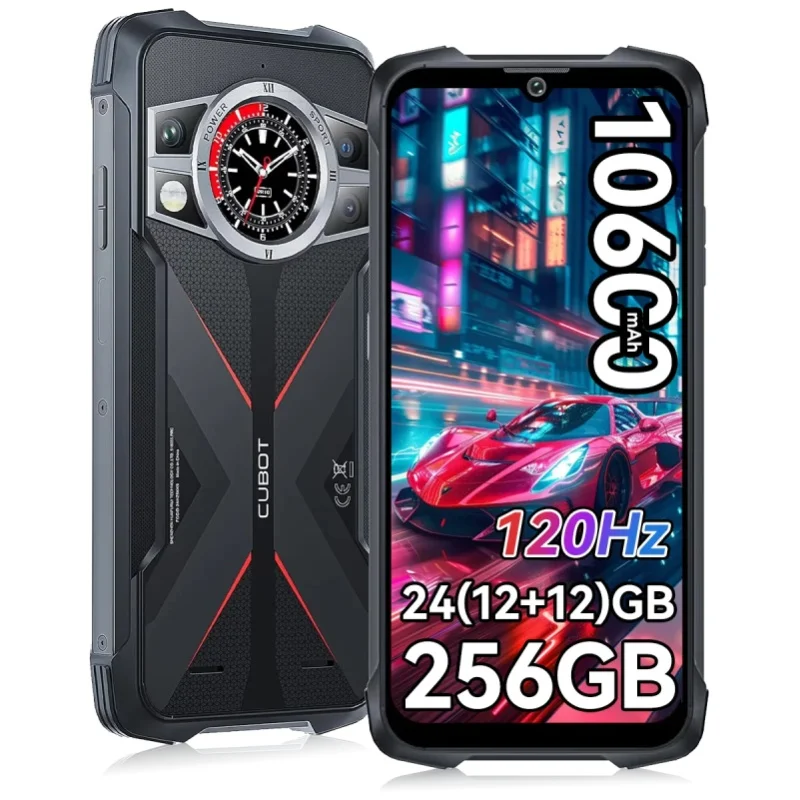 [Versand aus Polen] Cubot KingKong 9, Robustes Smartphone 24 GB (12+12) + 256 GB, 10600 mAh (33 W), 6,58" FHD+, 100MP + 24MP Nachtsicht, Stoßfest/Wasserdicht