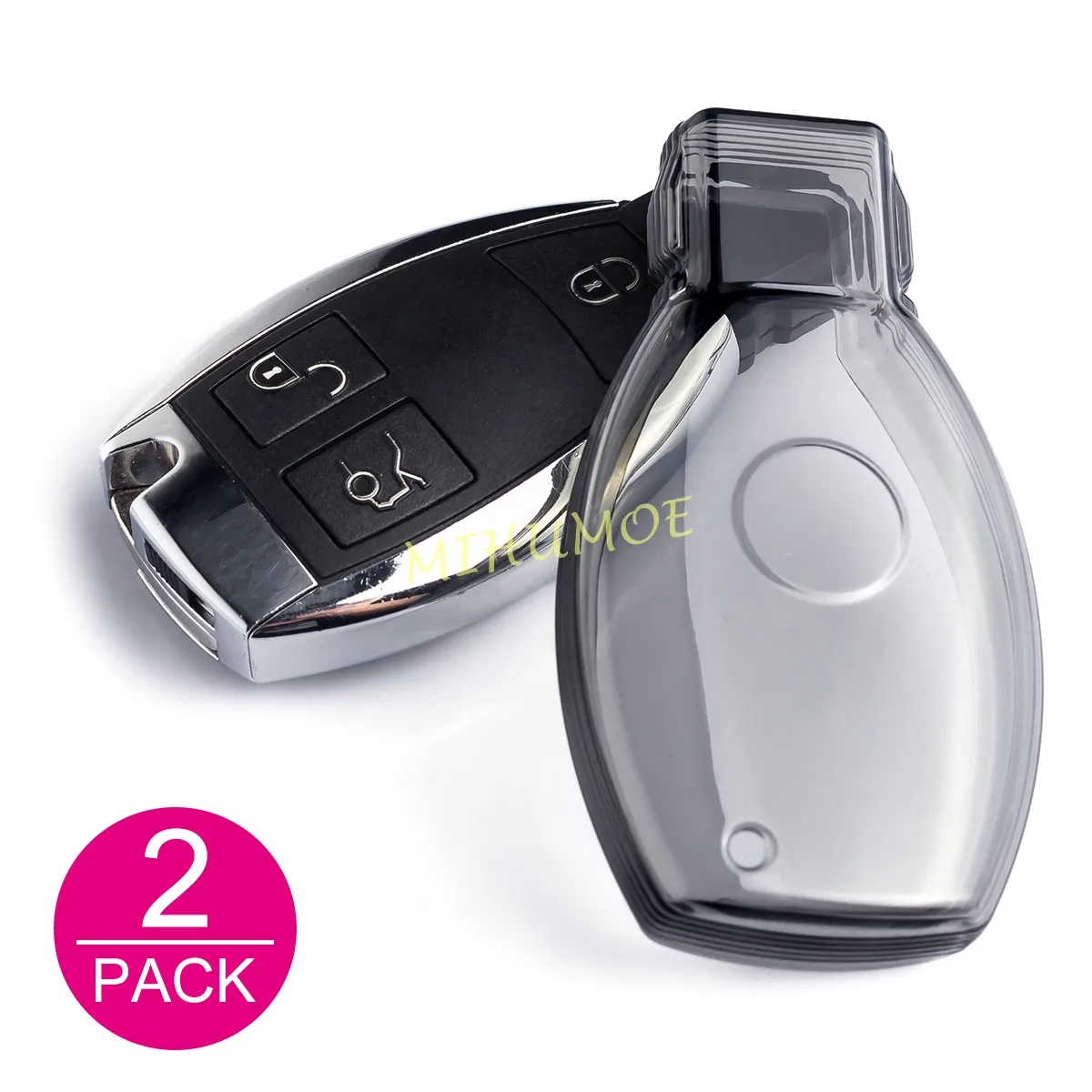 Zwart Transparant Sleutelhanger Case Cover Sleutelhanger Voor Mercedes Benz W176 W246 W204 W205 W212 W221 W166 X253 C253 W463 C117 C218 X156