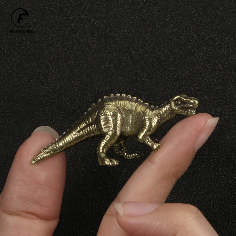 Copper Ancient Animal Tyrannosaurus Rex Statue Car Decoration Craft Home Decor Accessories Retro Brass Dinosaur Miniature Figure