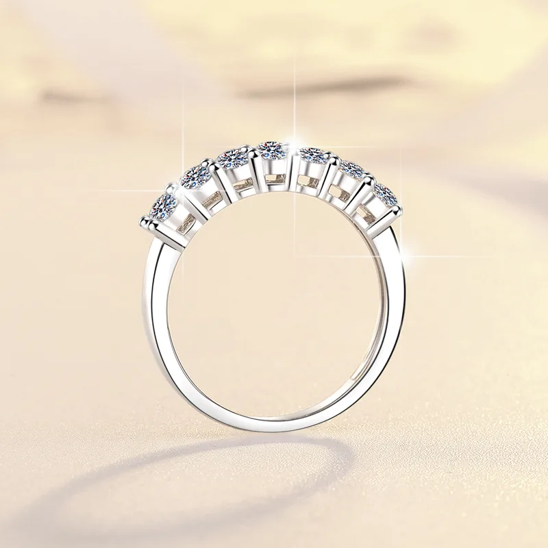 Women's Luxury D VVS1 Moissanite Ring, Solid 925 Sterling Silver