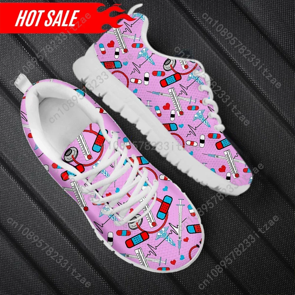 Classic Women's Nurse Shoes Meidcal Equipment Assistant Print Female Casual Sneakers Outdoor Walking Tennis Gifts