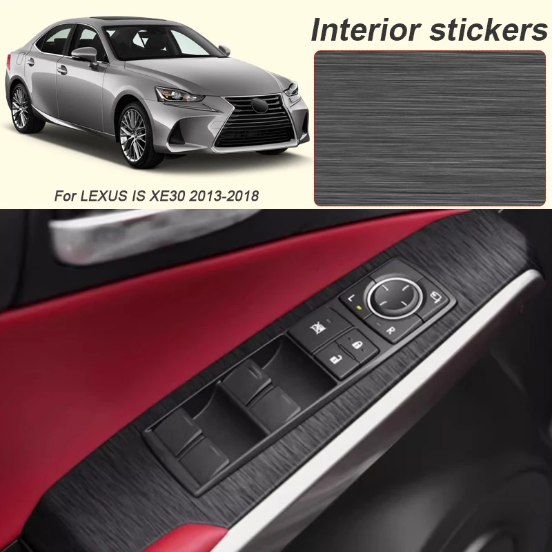

For LEXUS IS XE30 2013-2018 LHD Car Carbon Black Interior Sticker Lifting Window Panel Decal Gear Inner Door Protective Film