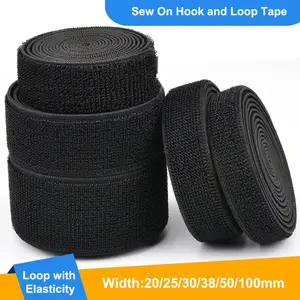 20 25 30 38 50 100mm Elastic Hook and Loop Fastener Tape Nylon Elastic Band No Adhesive Loop Strips For DIY Sewing 1M AliExpress 15