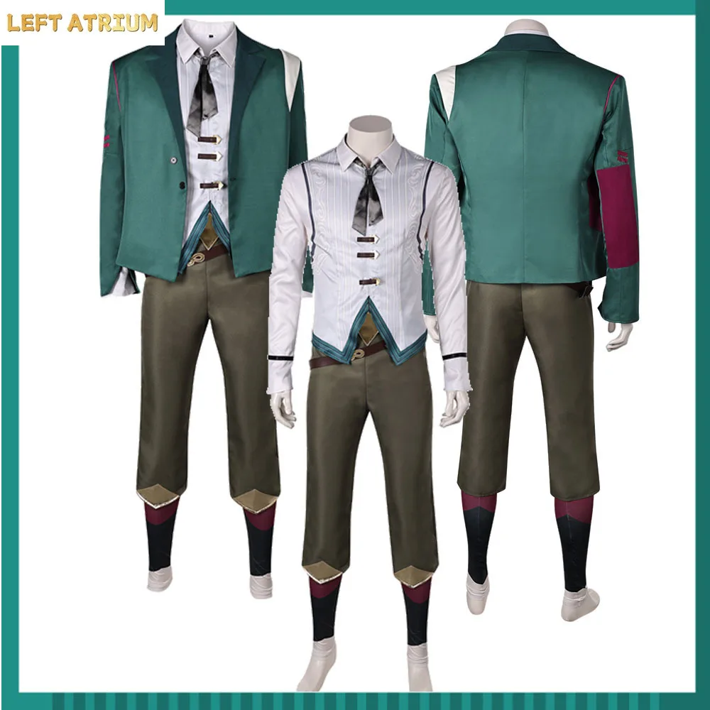 

Ekko Arcane Cosplay Halloween Carnival Party Uniform Shirt Coat Pants Tie Fantasia Suit Game LOL Costume Men Adult Outfits
