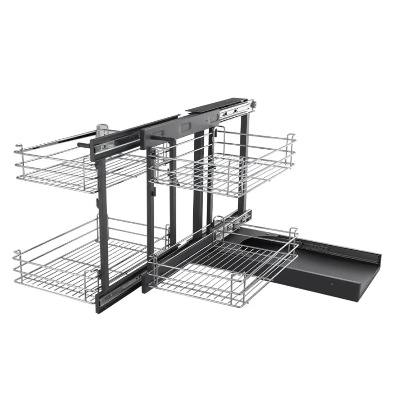 Storage Organizer Magic Corner Cabinet Pull Out Blind Corner Cabinet Shelf Fully open basket&left and right opening