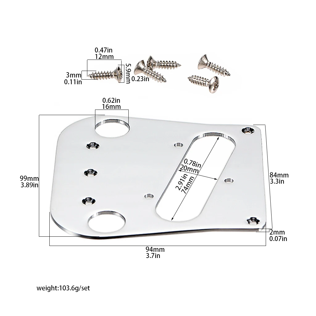 

Хромированная переходная пластина для гитарного моста для гитары TL Bigsby B5 и B50, детали и аксессуары для гитары