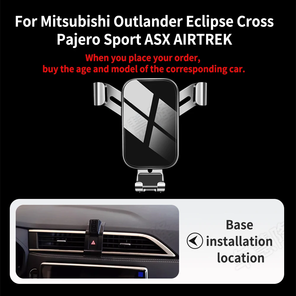 

Car Phone Holder For Mitsubishi Outlander Eclipse Cross Pajero Sport ASX AIRTREK Air Outlet Clip Rotatable Support Accessories