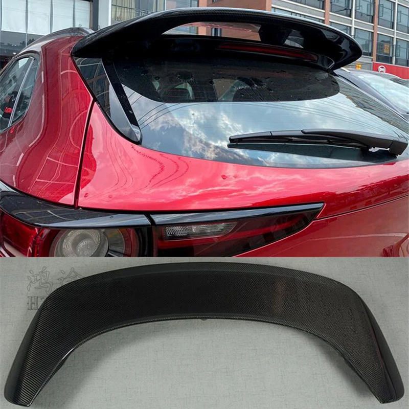 For Real Carbon Fiber Roof Spoiler Wing Mazda CX-30 Car Rear Window Accessories Tail FIN CX30 Body Kit Special 2020 2021 2022