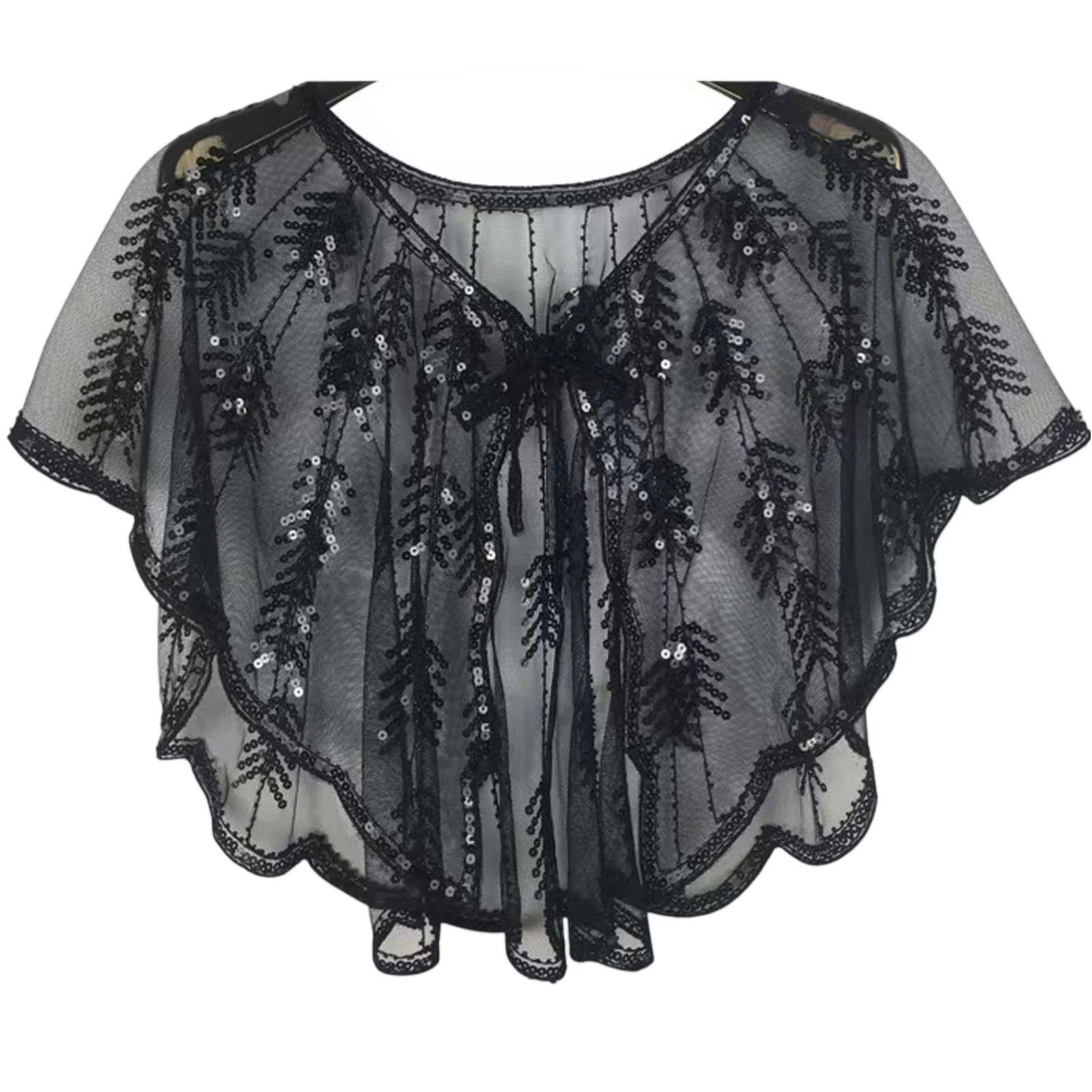 يلتف المرأة ورقة مطرزة ثوب مسائي ساحر أنيق فريد شال مساء فستان حفلة كرنفال عادية مطرز ريترو القمم #1