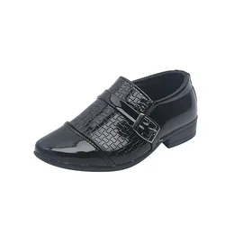 Boys Black Leather Shoes Spring Autumn Fashion British Style Shoe Children wedding Shoe Kids Low Top Comfortable party flat Shoe