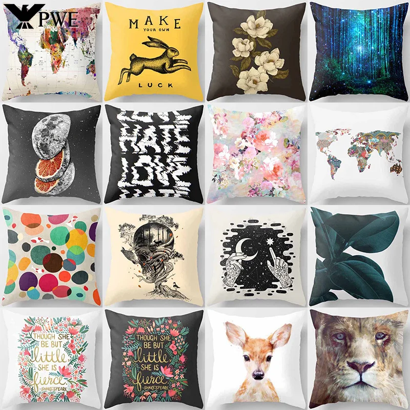 Hot Sale Beauty Forest  Star Sky  Pillow Cases High Quality Square Thick Pillow Case Covers