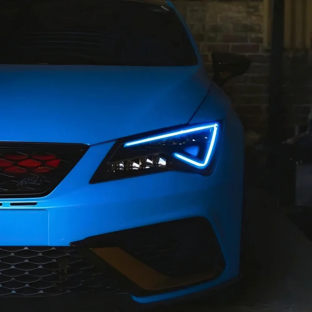 Żółte tablice DRL na lata 2017 2018 2019 Seat Leon Cupra LED Reflektor do jazdy dziennej Niebieski Czerwony 5F 0941475 A 5F 0941476 A
