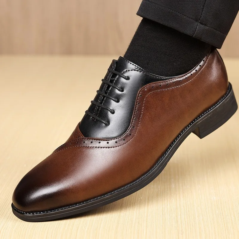 Men Dress Shoes Classic Square Toe Leather Shoes 2026 New Italian Oxford Shoes for Men Luxury Party Wedding Shoe Plus Size 39-48