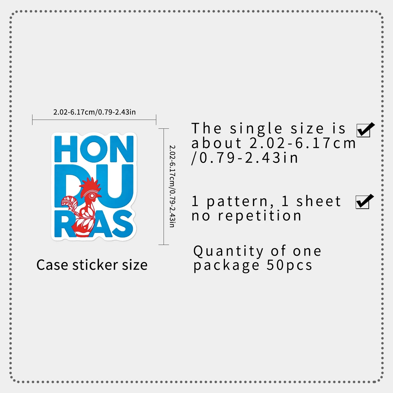 50pcs Honduras Stickers Landmark City Building Culture Waterproof for Laptop Phone Journal Scrapbook Notebook Water Bottle