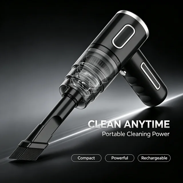 Wireless Handheld Car Vacuum Cleaner, Ergonomic Handheld Design Mini Cordless Vacuum, 3500Pa Strong Suction Car Home Dual Purpose Vacuum with LED Light, Rechargeable Compact Vacuum for Car Sofa Keyboard Pet Hair Corner Dust Deep Cleaning 2
