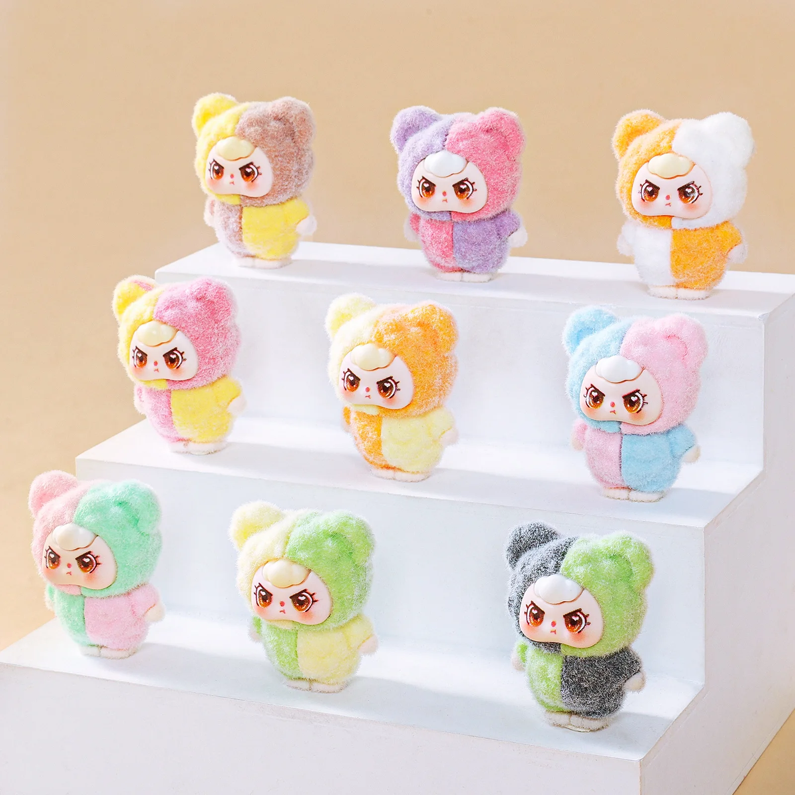 

9 pieces of resin multi-color teddy bear figurines, cute small toys, creative gifts, for vehicle use, tabletop ornaments