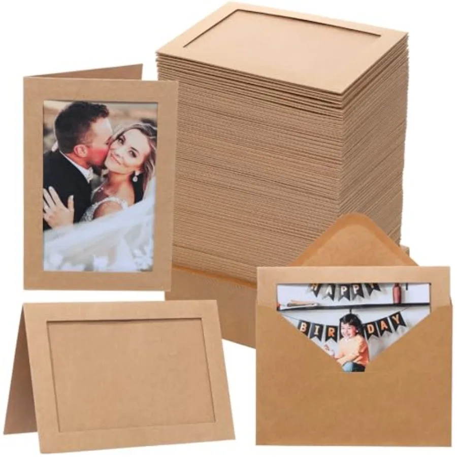 

Photo Folders for 4x 6 Picture Photo Insert Note Cards with Envelopes Paper Picture Frames Photo Card Holder for Wedding Birthd