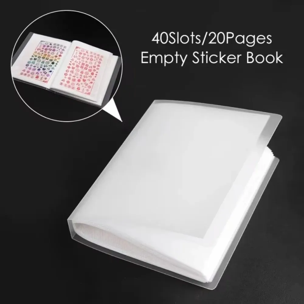 Solid Transparent Sticker Storage Book Large Capacity Blank Page Design Nail Tips Exhibition Photo Album Empty Album 40/80 Slots