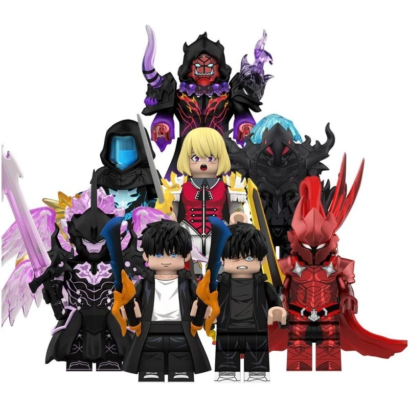 

Аниме Solo Leveling Cheng Xiaoyu Blocks Наборы фигурок Сферические шарнирные руки, уникальное оружие, очень подробное, аниме-игрушки