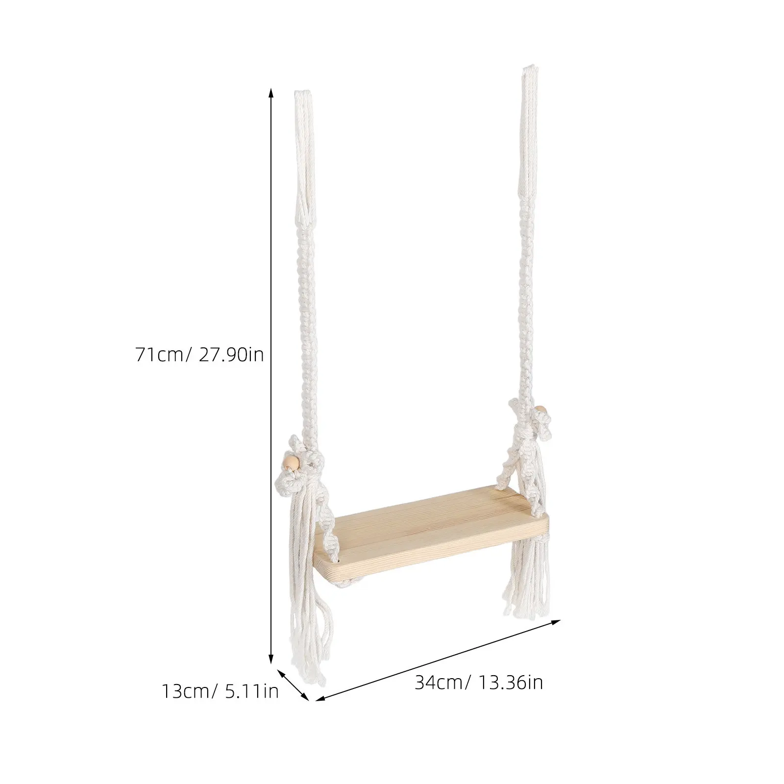 Newborn Photography Swing Wooden Baby Photo Prop Seat Indoor Outdoor Infant Photoshoot Accessory Newborn Swing Photo Prop view 6