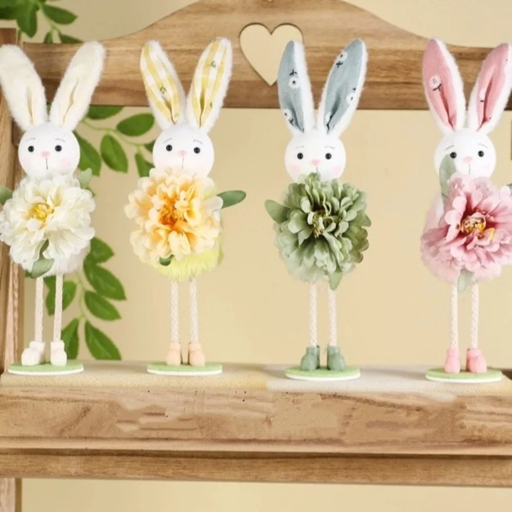 

Funny Standing Easter Bunny Ornament Cartoon Cute Colorful Bunny Decor Handmade Bunny Figures Home Decor