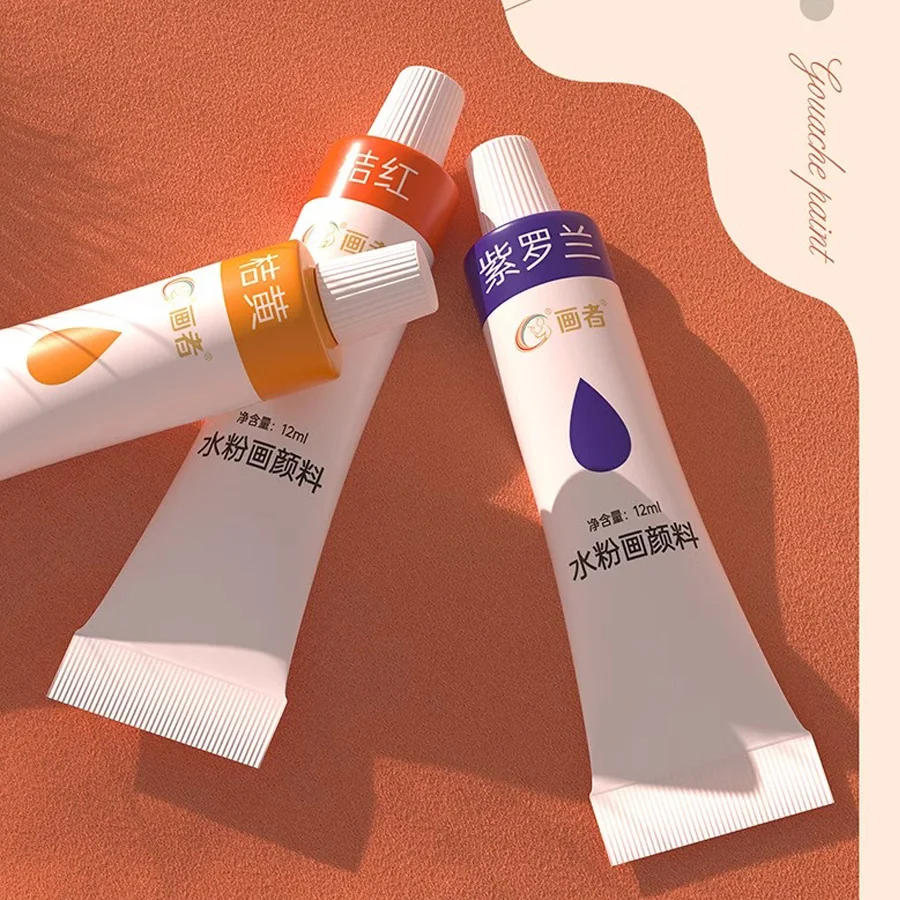 Gouache-Malset, 12 Farben/18 Farben/24 Farben/36 Farben, 12 ml/0,406 Unzen Tubenverpackung, Geeignet für intensive Farben – Detail 3