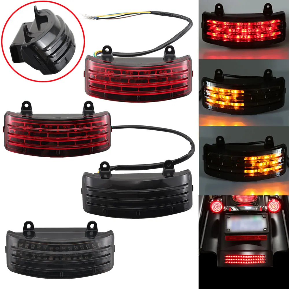 Motorcycle Rear Tri-Bar Fender Turn Signal Lantern Running/Tail Light Brake Lamp For Harley Street Glide 2013-Before&2014-Later