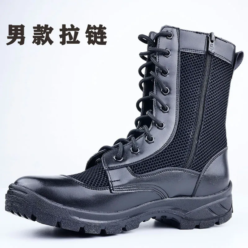 Summer Combat Boot Men Women Climbing Training Lightweight Waterproof Tactical Boots Outdoor Hiking Breathable Mesh Army Shoes