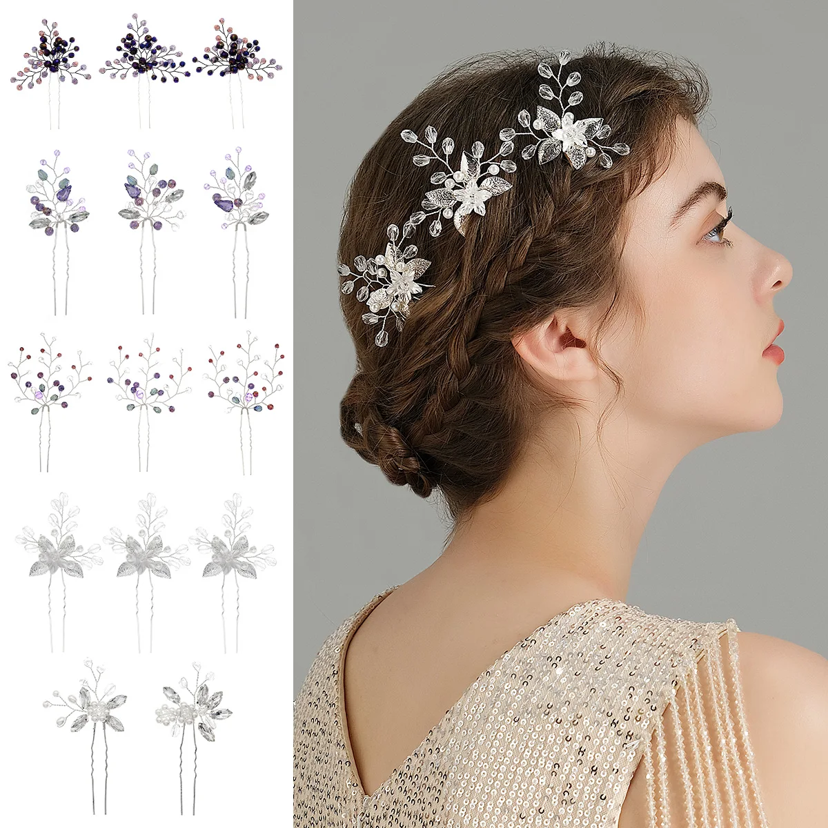 Fashion Hot Sales Wedding Hair Traditional Stick Bridal Hair Pins Vintage Wedding Hair Jewelry Bridesmaid Gift Accessories