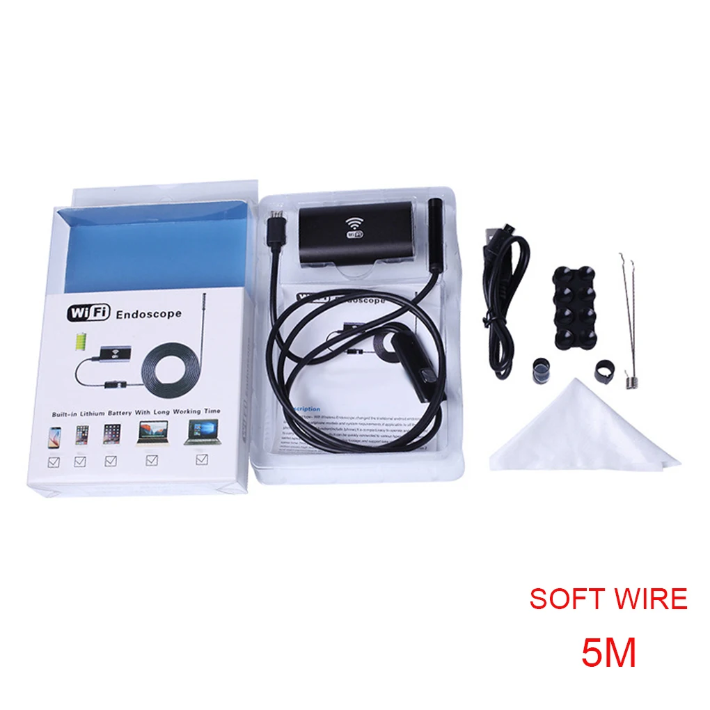 

F99 HD 720P 8mm Wifi Borescope Pipe Inspection Camera Waterproof Soft Hard Cable Wireless Smartphone Endoscope