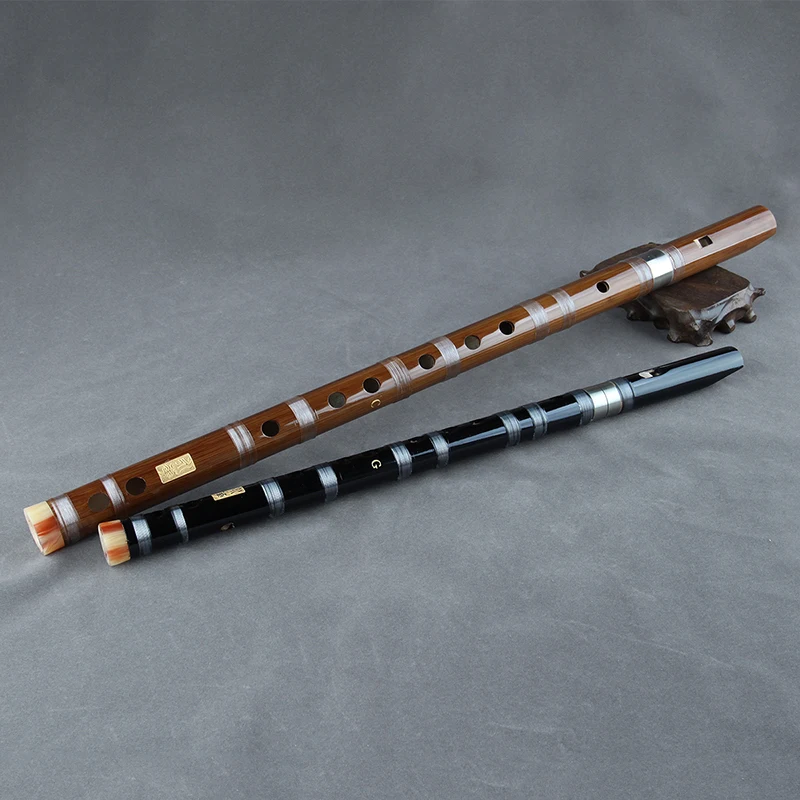 Bamboo Clarinet Vertical Flute Musical Instruments Transparent Line Chinese Handmade Woodwind Instrument C, D, F, G Key Brown