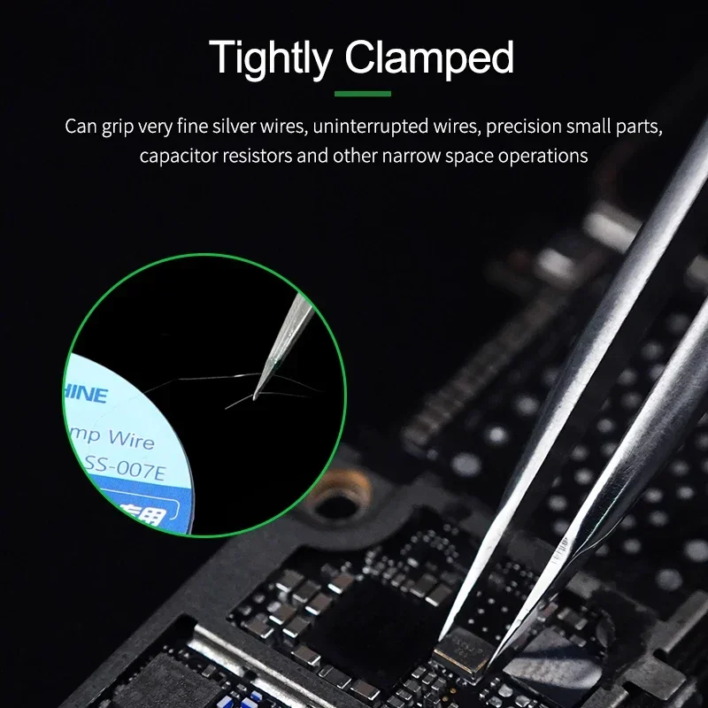 RELIFE RT-11A Flying Line Jump Wire Tweezers Dedicated Antimagnetic Soldering Tweezers Mobile Phone CPU IC Opening Gripping Part