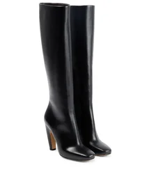 Women's New Winter Brand High Heel Knee Boots Europe and America Sexy Square Head Side Zipper Fashion Large Long Women's Boots