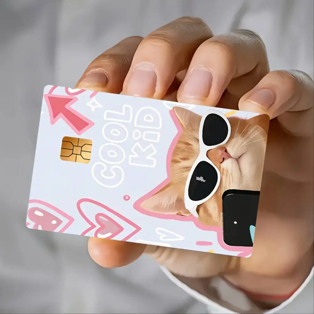 Cool Cat Multi Function PVC Credit Card Sticker Stylish Decal For Bank Debit Transit Room Key Cards Wallets
