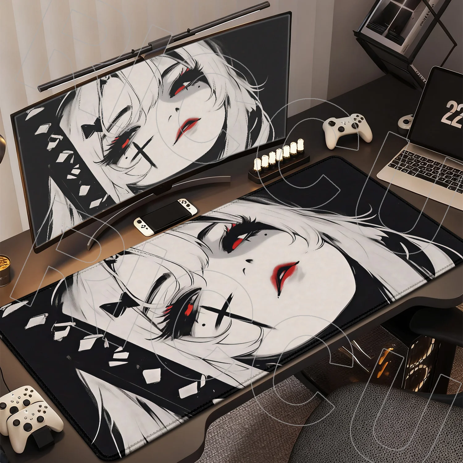 

Rubber XXL HD print Black White Anime Girl Mouse Pad Large Gaming Non-Slip Mousepad Keyboard Pad Laptop Computer Desk Mat Carpet