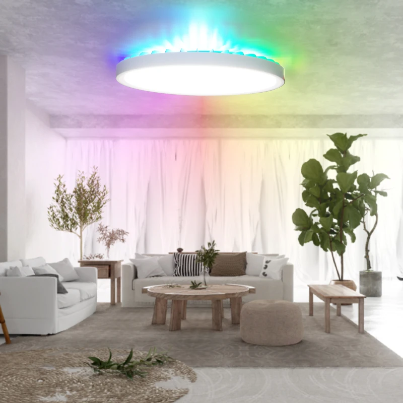 Luces de techo RGB inteligentes, iluminación LED regulable para sala de estar, dormitorio, interior