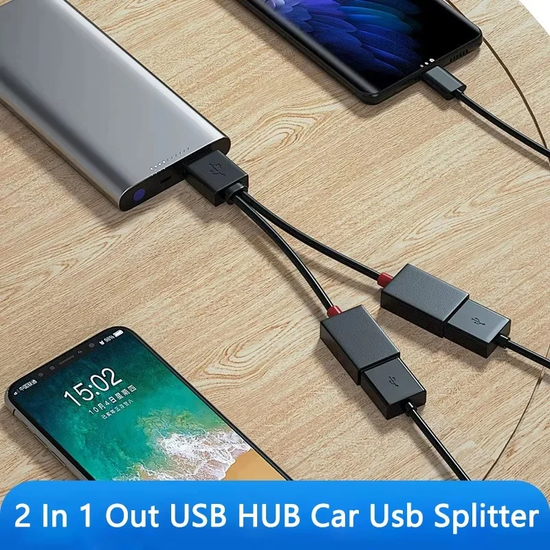1 In 3 Out USB HUB Car Usb Splitter Cable USB Multifunction Adapter Cord Charging Cable Extended Interface Hubs For Phone Tablet