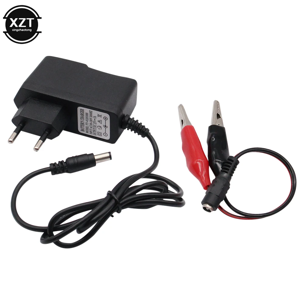 12V 1000ma Lead Acid Dry Battery Charger with Clip for Car Motorcycle 12 Volt 1A Electric Toy Tool Motor Power Charging Adapter