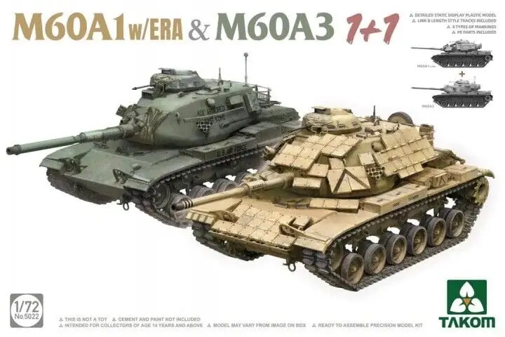 

Набор моделей TAKOM 5022 1/72 M60A1 w/ERA & M60A3 1 + 1