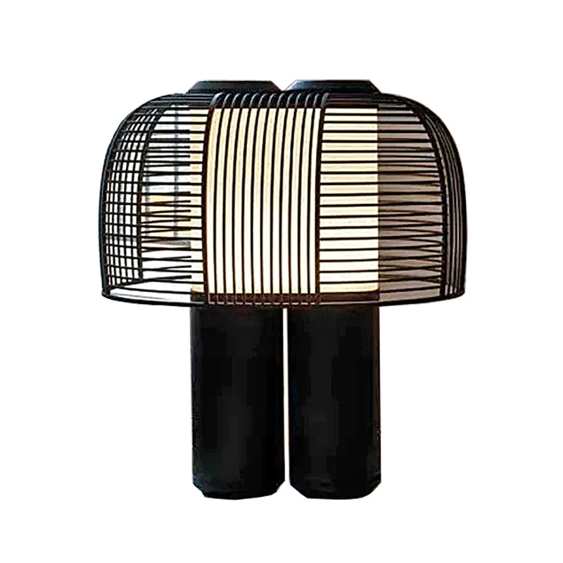 

American wrought iron double-body desk lamp, bedroom bedside lamp
