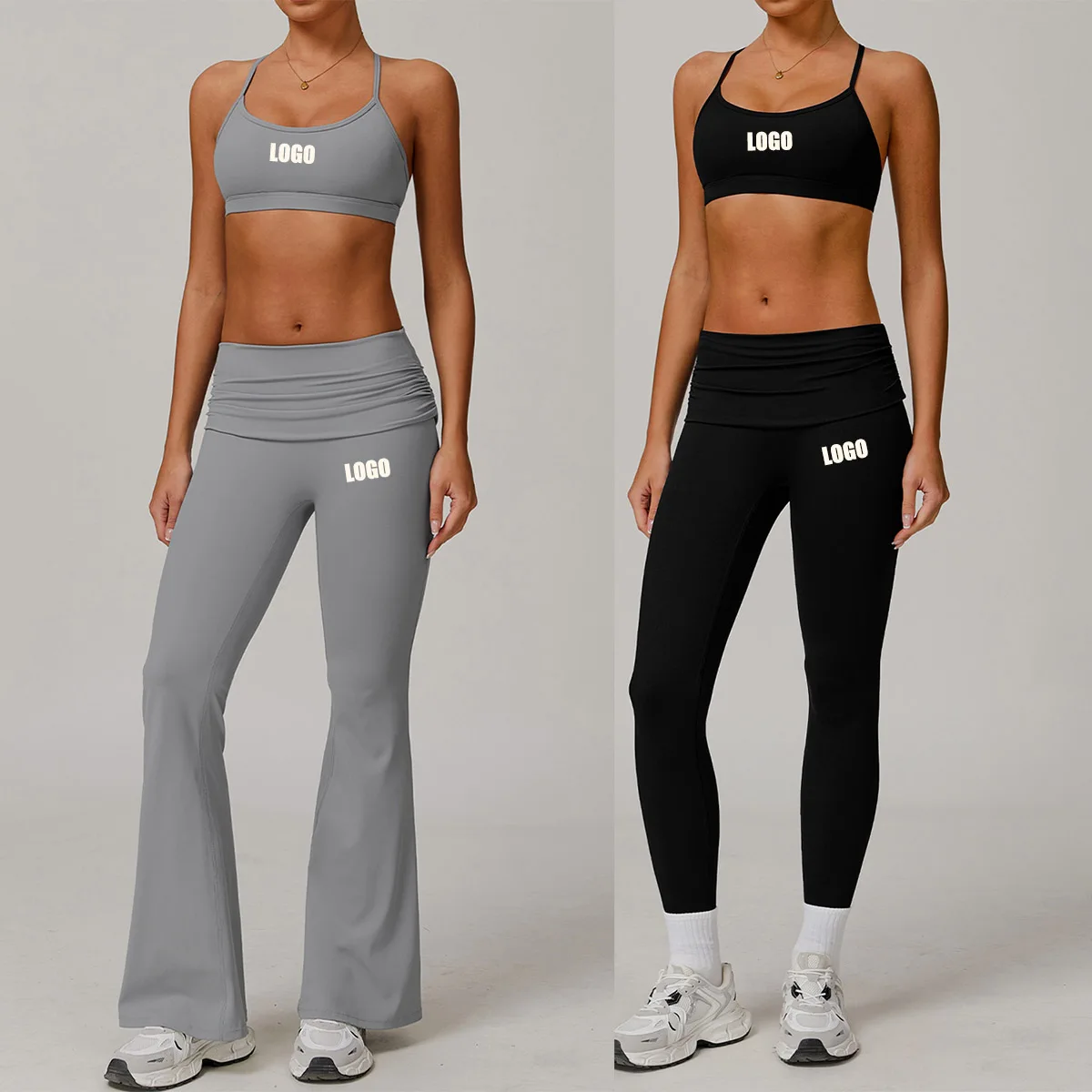 

Customized LOGO women's tight yoga suit casual quick-drying sports trousers running fitness suit yoga suit
