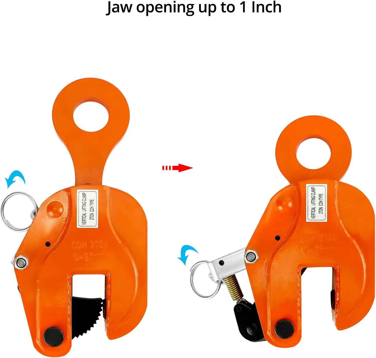 2-Ton Heavy Duty Vertical Plate Lifting Clamp, 4400 lbs Capacity for Welding and Building