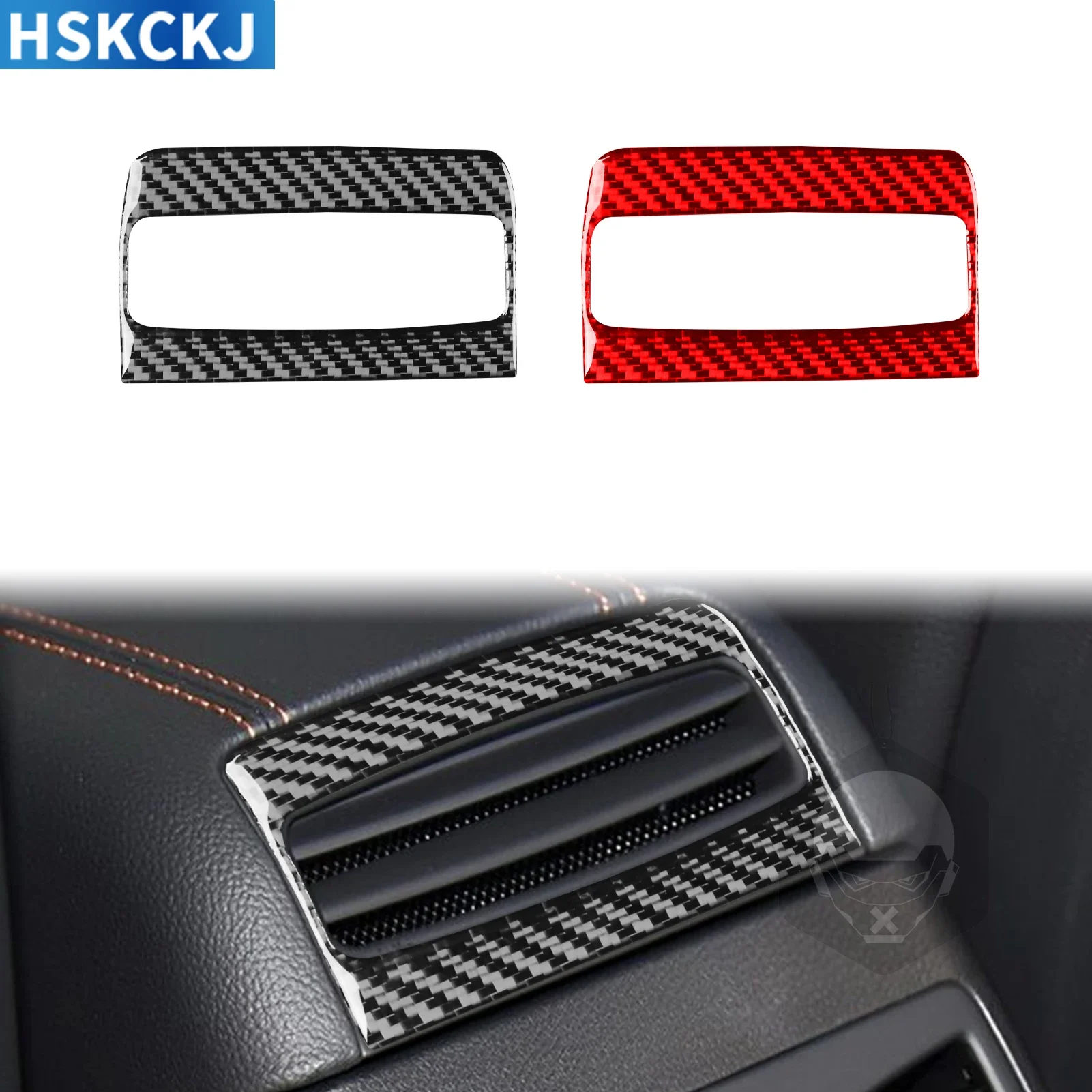 

For Hyundai Sonata 2015—2017 Real Carbon Fiber Rear Armrest Air Vent Panel Cover Trim Sticker Interior Decorative Accessories