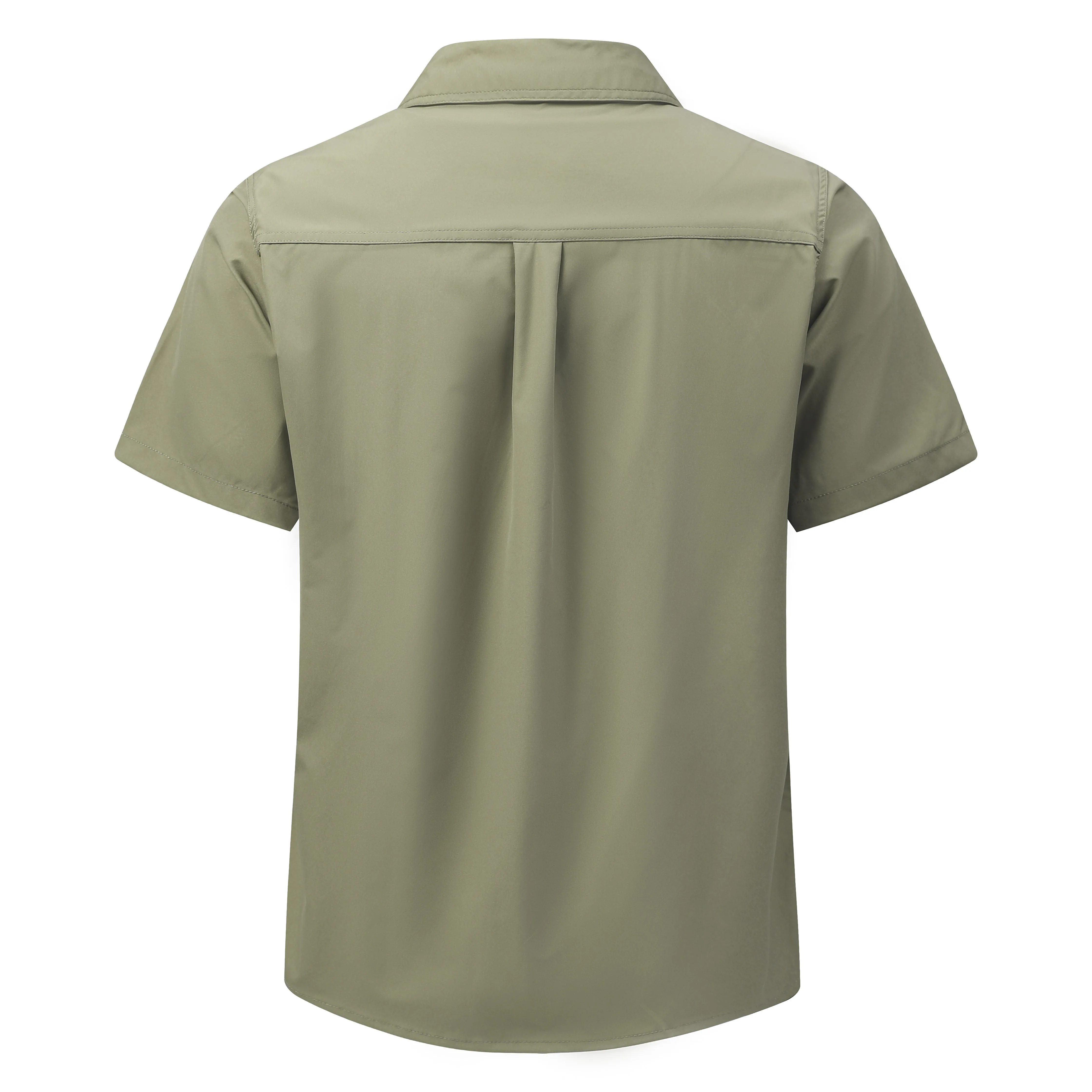 For 2025 Summer Fashion Tops Blouses Mens Short Sleeves Oversize 5XL Nylon Cargo Military Shirts Green Casual Clothes