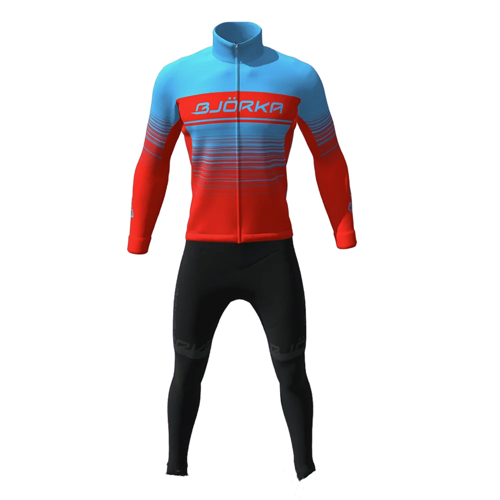 Winter Bjorka Cycling New Arrival Winter Men\'s Long Sleeve Jacket Suit Traje Ciclismo Hombre 2022 MTB Clothing Bike Bib Pant Set